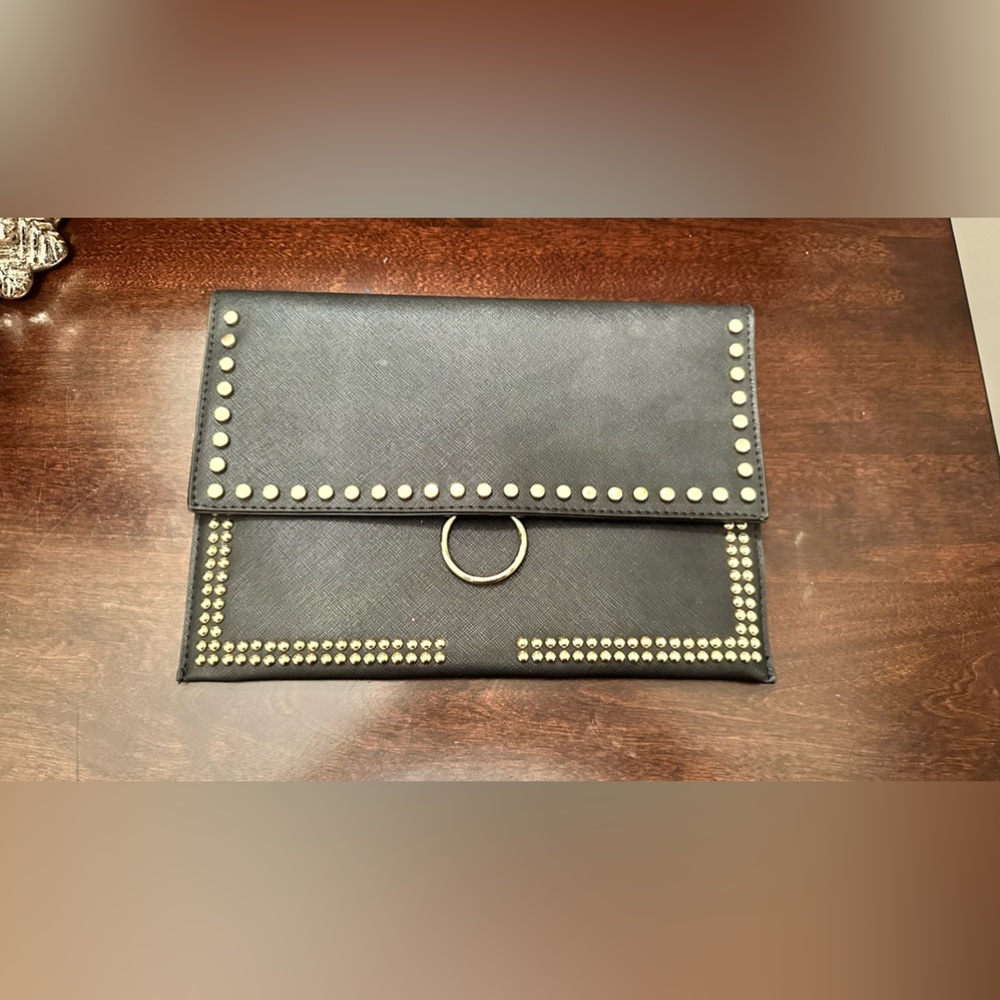 Black & Gold Studded Clutch